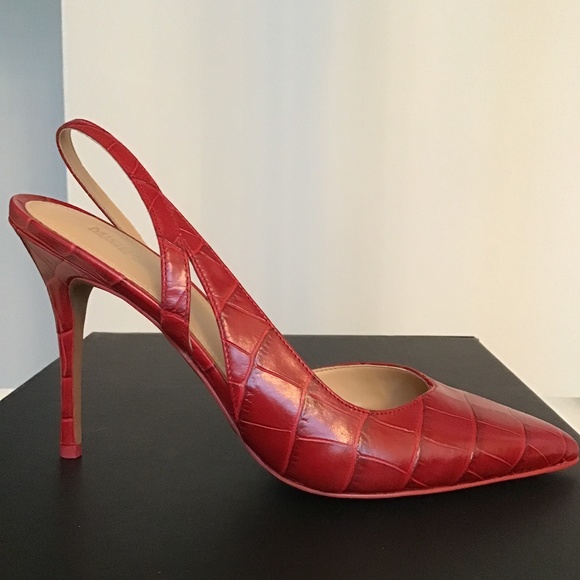 Michael Michael Kors dark red Eliza embossed leather pump size 7.5 - Picture 1 of 10